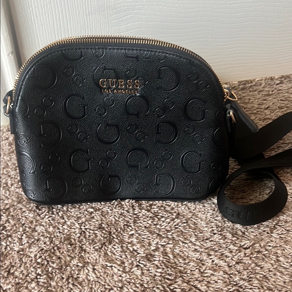 GUESS Black Embossed Crossbody Bag